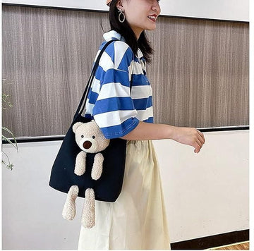 Cute Shoulder Bag Kawaii Tote Handbag with Cute Teddy Bear